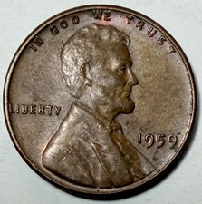 1959 Lincoln Memorial Cent No Mint Mark VF Condition BN Color 3.4G Free Shipping
