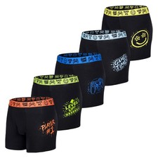 Boys 5 Pack Boxers Trunks Underwear Gamer Gaming Neon NE Sizes 8 to 15 Years New