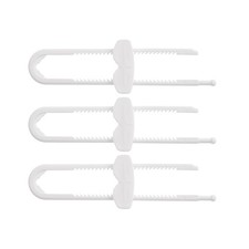 Sliding Cabinet Locks Child Proof Latches 3 Pack White