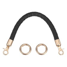 Braided Purse Straps, 11.8 Inch Handbag Strap with Spring Buckle, Black