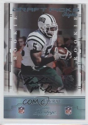 2008 Prestige Draft Pick Rights 49/250 Kalvin McRae #159 Rookie Auto RC 0q3