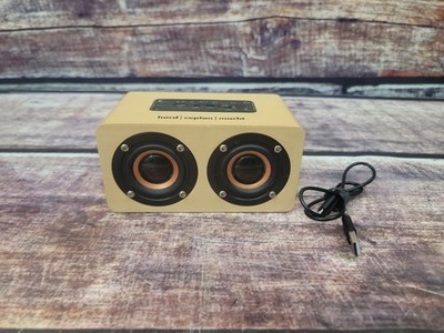 Double Dip Bluetooth Speaker Bamboo Wood Portable Hord Coplan Macht With Cable 