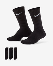 Nike Sportswear Everyday Essential Crew Socks 3PK , Black, sz M 5Y-7Y 