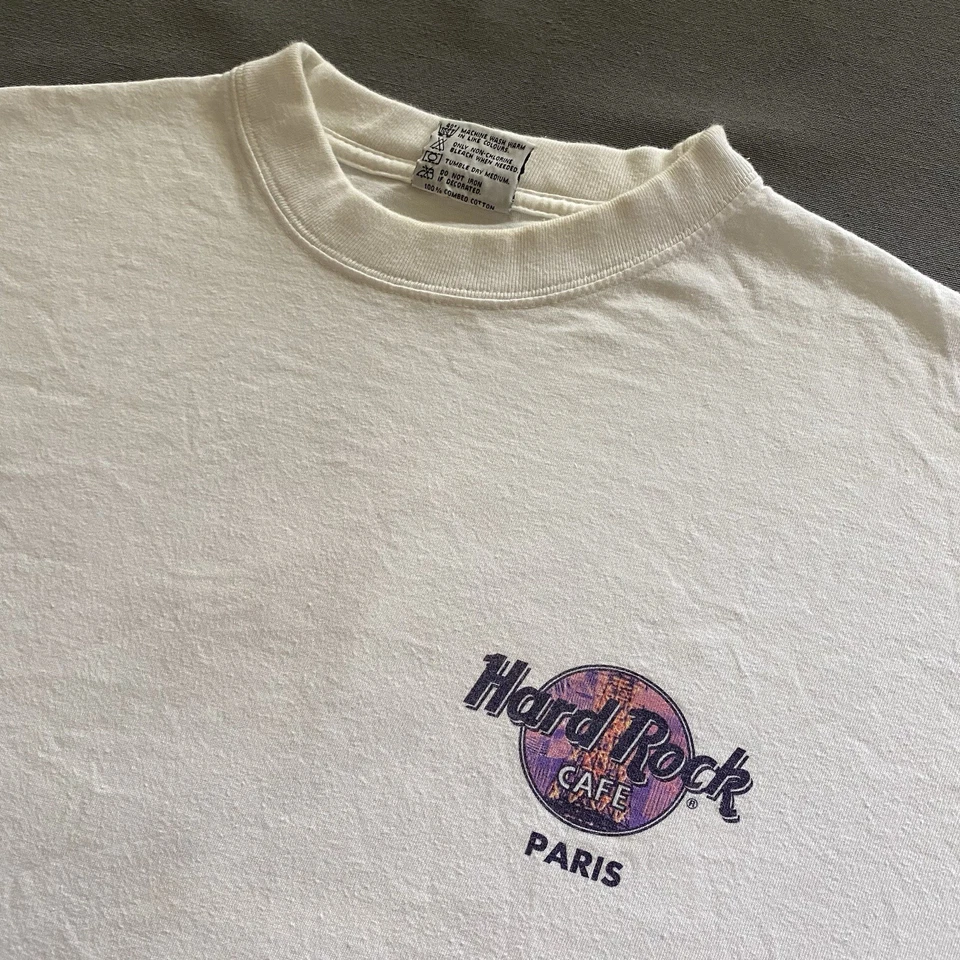 VTG 1990s Hard Rock Cafe T Shirt Mens Large White Paris France Casino Resort 90s - Image 4 of 4