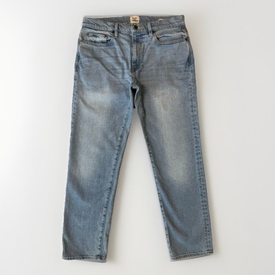 Flint and Tinder Straight Jeans 32 Blue Light Wash Made in USA Minimalist