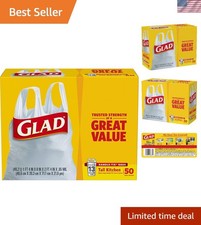 13 Gal. Tall Kitchen Handle-Tie Bags 50 ct Pack of 4