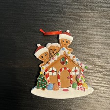 Christmas Ornament Holiday Two Gingerbread With House Can Be Personalized
