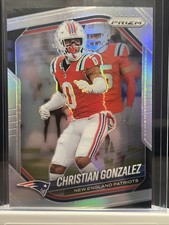 2025 Panini Prizm Christian Gonzalez Silver Prizm #176 New England Patriots