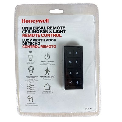 Honeywell Universal Ceiling Fan Remote Control with Receiver Kit 3-Speed 42136