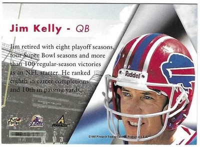 Jim Kelly 1997 PINNACLE INSIDE FOOTBALL AUTOGRAPH CARD Bills HOF