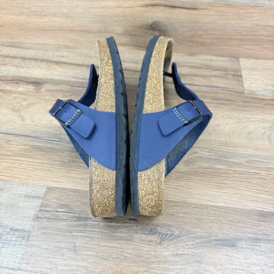 Босоножки женские Birkenstock 6 37 Gizeh Birko-Flor синие комфортные горки - Изображение 4 из 4