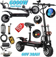 6000W Dual Motor Electric Scooter 60V 38AH Adult Folding Off Road EScooter 85kmh