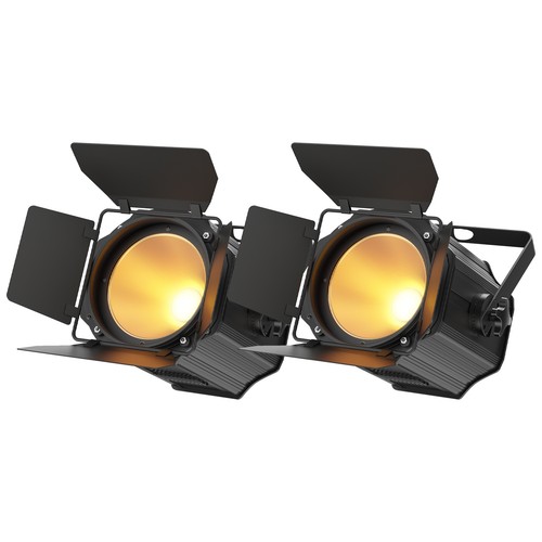 200W COB Par Light Warm & Cold White Spotlights with Barn Door DJ Stage Lighting - Picture 12 of 20