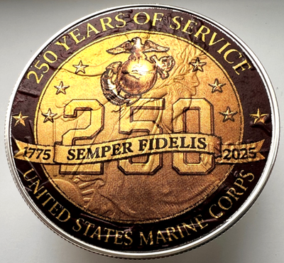 #ad #ad USMC Marine Corps 250 Years American Silver Eagle 1oz .999 Silver Dollar Coin $159.47