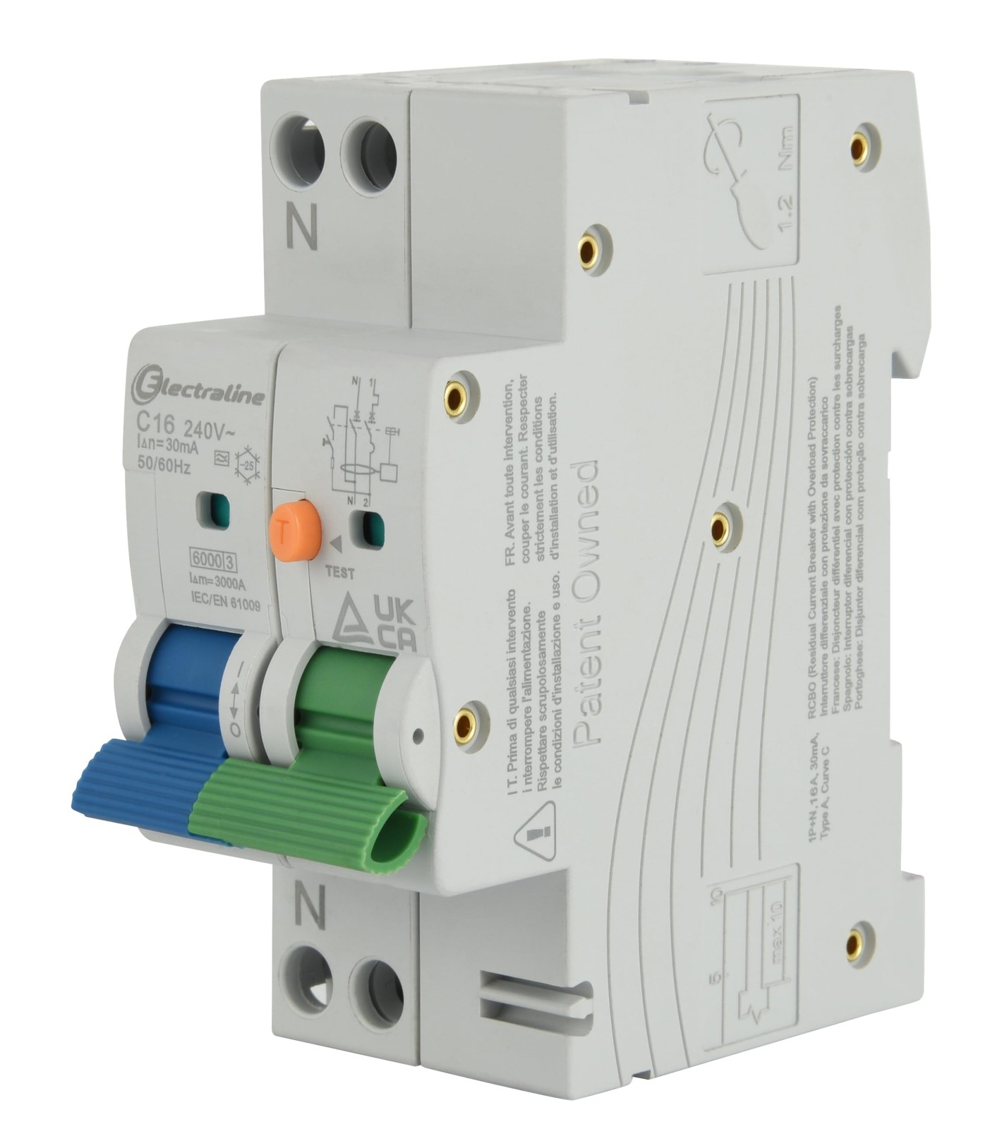 Electraline 87014 Interruttore Magnetotermico Differenziale (RCBO), 16A,