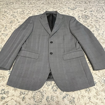 #ad Mazzoni Blazer Jacket Mens 38 Gray Button Front Suit Sport Coat $28.00