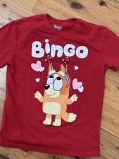 Bluey Red Bingo Valentines Tee Shirt Youth Size 8