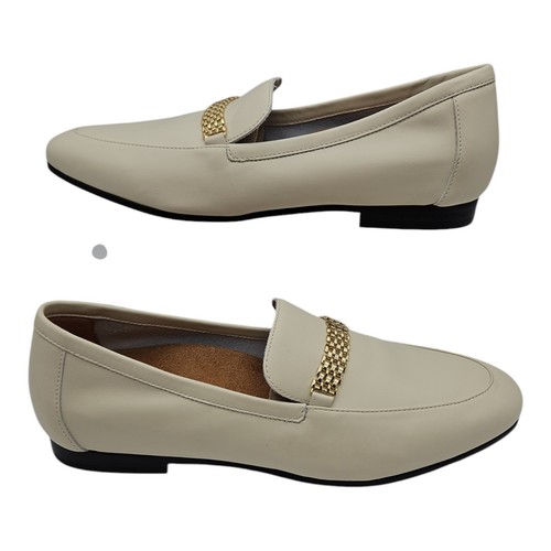 Mocasín para mujer Vionic 7,5 Charlotte marfil color crema cuero con cadena dorada - Imagen 12 de 12