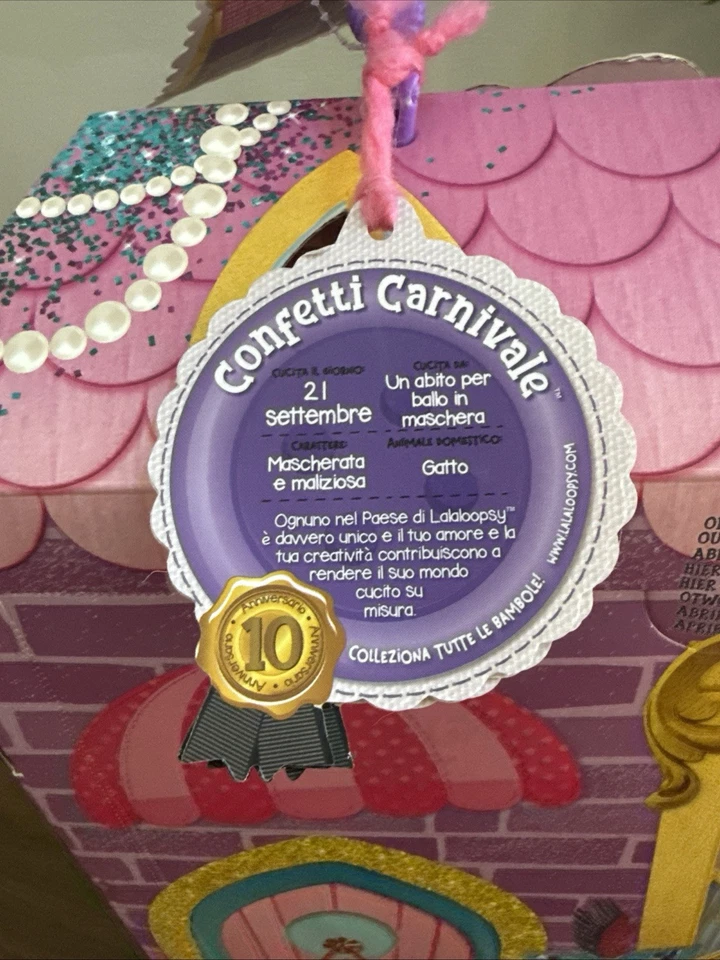 Lalaloopsy Silly Hair Doll Confetti Carnivale 13" Pink Cat Masquerade Ball New - Image 4 of 4