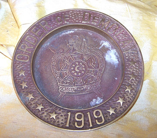 VINTAGE Demolay / Masonic crest plaque / tray Plaqu Tray brass 1965 OLD