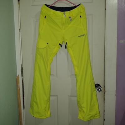 Volcom Flash Yellow Snowboarding Pants Small 10,000mm