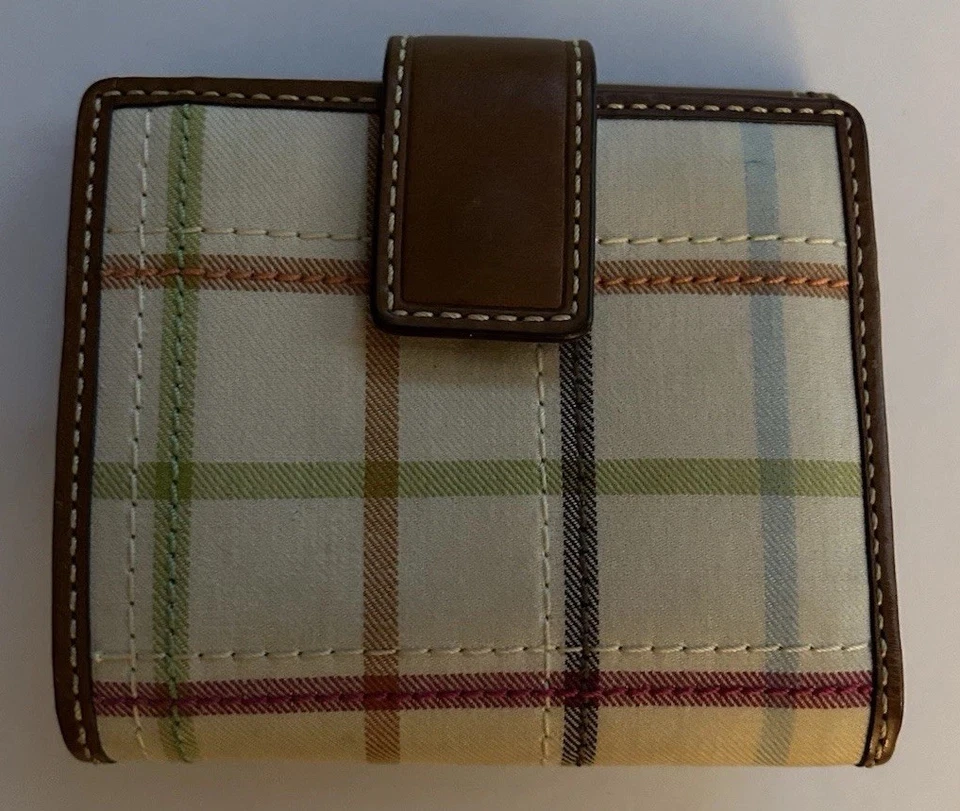 COACH~*Vintage/Rare* Ltd. Ed. Bleecker Tattersall French Bi-Fold Wallet Leather - Image 2 of 4