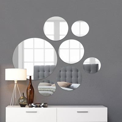 Medium round Mirror Wall Mounted Assorted Sizes (1X10 , 3X7 , 3X4 ) - Set of 7 r