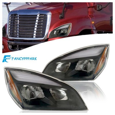 LH/RH Full LED Headlight Assembly W/Bulb For Freightliner Cascadia 2018-2022