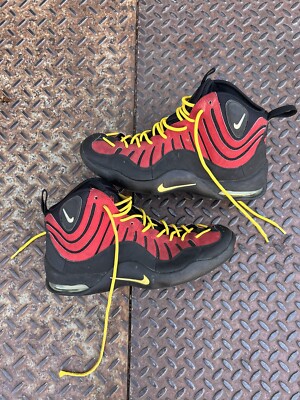 Nike Air Bakin OG 2014 Size 12 Tim Hardaway Red Yellow | eBay