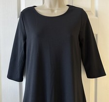 NWT Womens Only Brilliant Black 3/4 Sleeve Round Neck Mini Stretch Dress Small