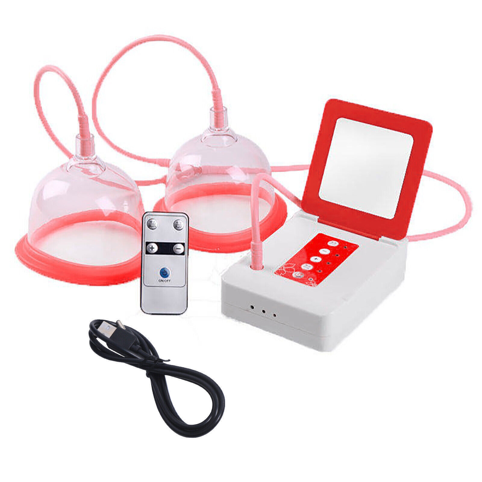 Breast Enlargement Pump Breast Double Cup Nursing Device Vacuum Therapy Massager