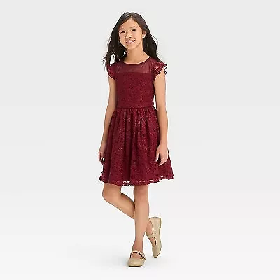 Zenzi Girls Sleeveless Lace Dress Red L eBay