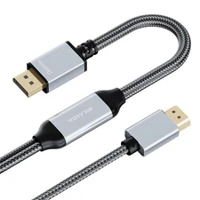 BolAAzuL HDMI to DisplayPort Adapter Cable 4K 60Hz 6.6ft HDMI Source to Displ...