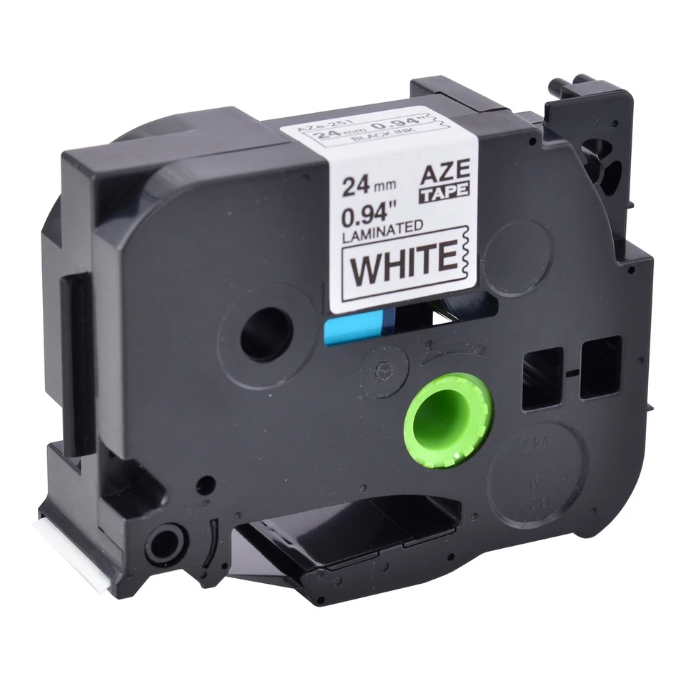 10PK Compatible con Brother TZ251 TZe-251 Cinta Etiqueta Negra Sobre Blanca 24mm 0.94"" Foto 3 de 4