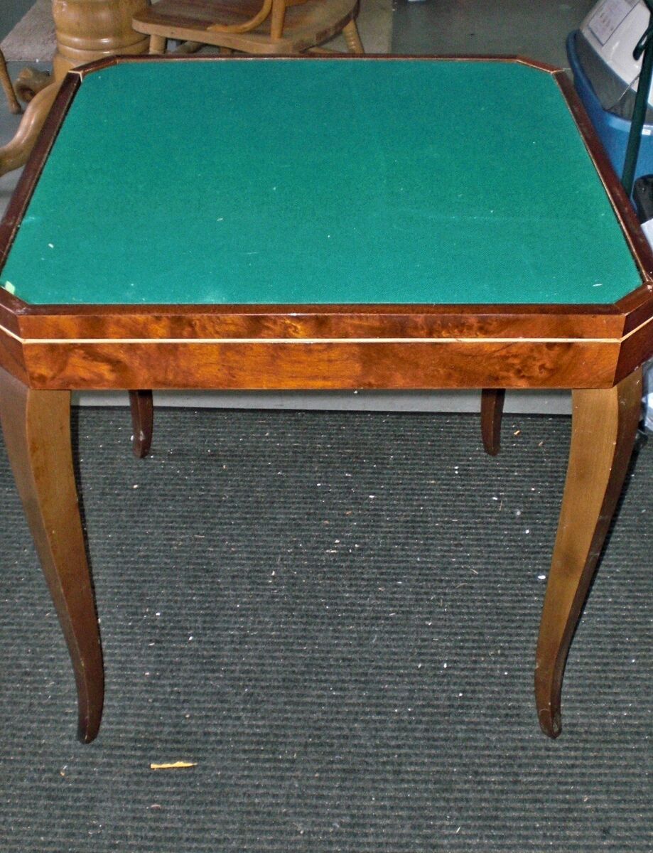 1960s Italian Inlaid Wood Multi Game Table With Roulette, Checkers/Chess,  Backgammon