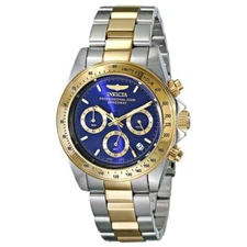 Invicta Men's Watch Speedway Blue and Gold Tone Dial Chronograph Bracelet 3644