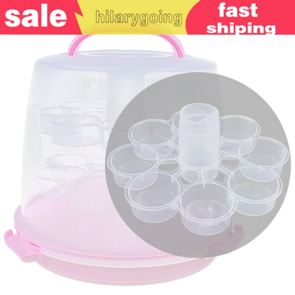 24 Slot Cupcake Muffin Carrier Containers Reusable Caddy Cake Holder With Handle - Image 2 of 4