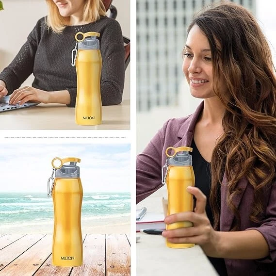 MILTON Hawk 750 Stainless Steel Water Bottle, 750 ml, Yellow Leak C8049 - Image 4 of 4