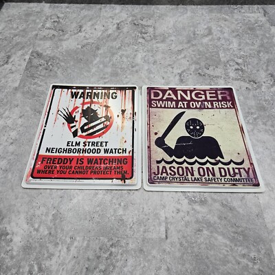 Nightmare on Elm Street & Friday The 13th Signs 19x16 Halloween Freddy Jason