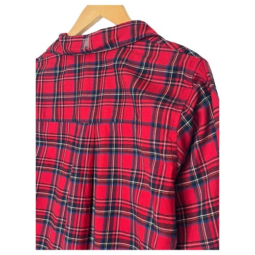 New Uniqlo Top Womens S Plaid Button Up Shirt Collar Long Sleeve Christmas Red - Picture 20 of 20