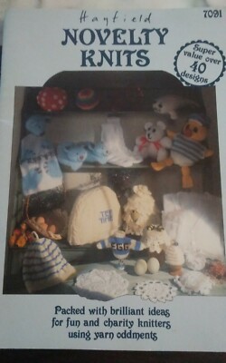 Vtg UK Hayfield Novelty Knits 7091 over 40 projects tea cozy toys sweaters
