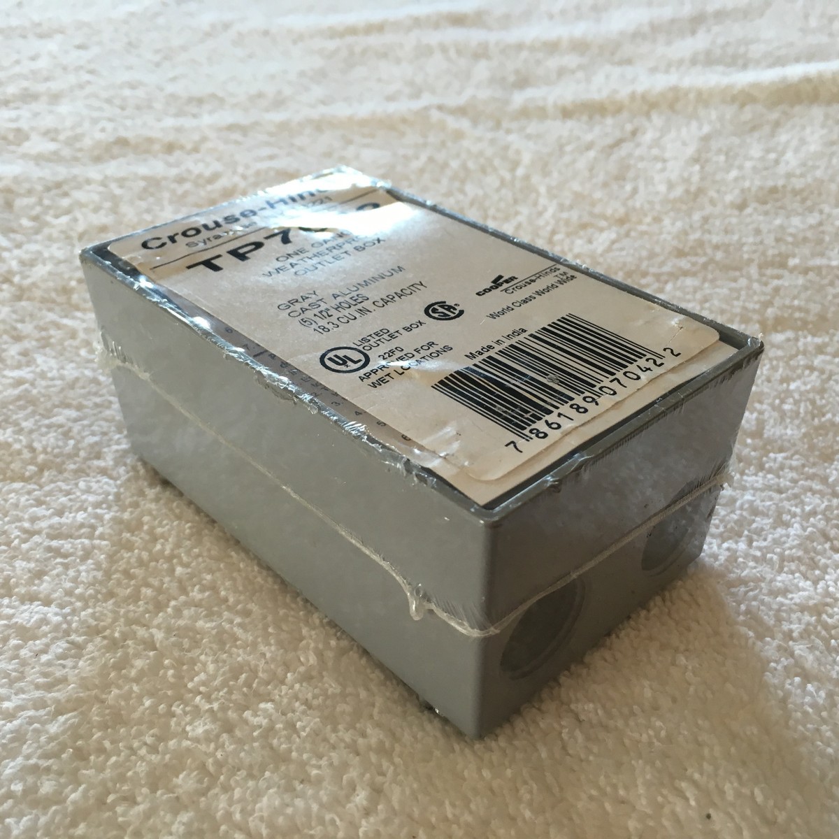 その他 tor Cooper Crouse-Hinds TP7042 One Gang Weatherproof Outlet Box
