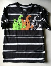 Unisex kid's Halloween ss tee. size M,8, white with ghost appliques