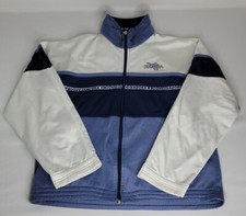 Vintage DIADORA Light Your Fire Football Track Velvet Jacket Blue 90s Sz Medium