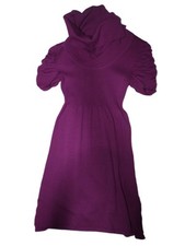 Women Liv Purple Cowl Neck Casual Fall Winter Above Knee Sweater Dress Size M