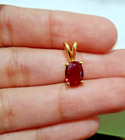 Oval Simulated Garnet Solitaire Pendant 925 Silver Birthday Gift 4 Womens 6 x 8