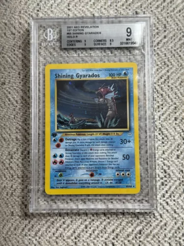 2001 Pokemon Shining Gyarados BGS 9 1st Edition Neo Revelation Holo 65/64 Mint