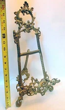 BRASS Metal EASEL Large Table Top BAROQUE ROCOCO Great DETAIL Decorative
