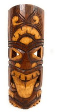 Warrior Tiki Mask 12" - Strength Tiki hand Carved bag1505530