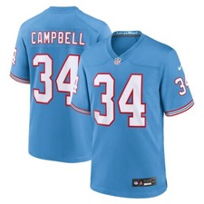 Tennessee Titans Earl Campbell Nike Blue Retired Oilers Throwback Game Jersey